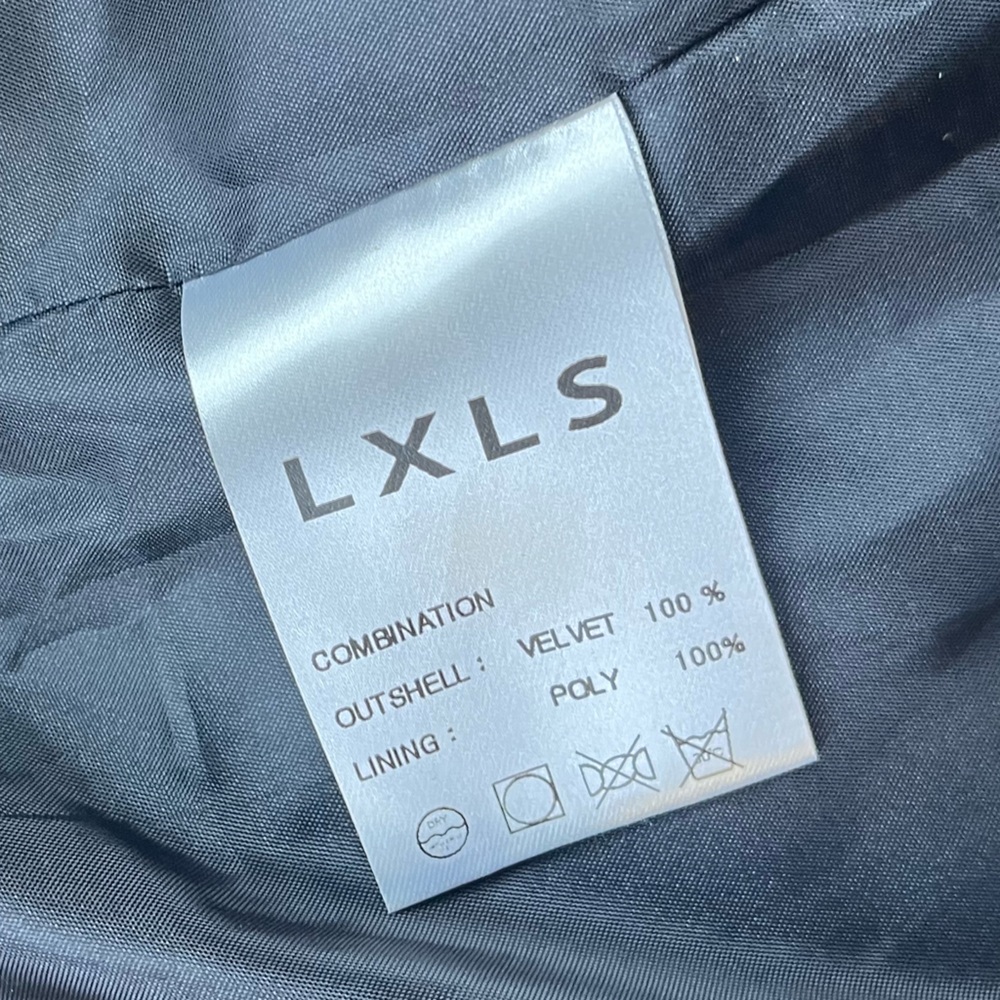 LXLS Dark Green Velvet Moto Jacket N272-28 - Picture 5 of 8